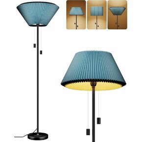 Floor Lamps for Living Room, Modern Floor Lamp with Adjustable Blue Shade, Foot Pedal Switch, Tall Standing Lamp with 3 Color Temperatures 9W LED Bulb for Bedroom Office Classroom Dorm Room