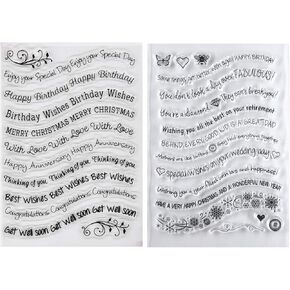 Kwan Crafts 2 Sheets مختلفة نمط عيد ميلاد سعيد أفضل التمنيات ،