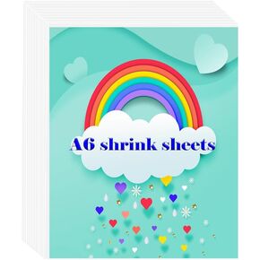 A6 Shrink Sheets,Shrinky Plastic Sheets,Shrink Art Paper Shrink Film Sheets Frosted for Kids Creative Craft, Create Your Own Jewelry,Keychains (25)
