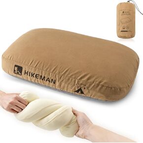 HIKEMAN Camping Memory Foam Pillow - Ultralight Travel Pillow,Backpacking Pillow with Removable Cover,Ergonomic Pillows,Neck Lumbar Support for Outdoor Camp,Sport,Hiking,Backpacking Sleep (Grey)