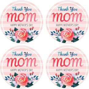 PETCEE Happy Mother's Day Labels Stickers 1.5" Thank You Mom Mother's Day Gift Tag Farmhouse Flowers Labels Stickers for Gift Wrap Boxes Cards Envelope Seals Party Favors Decorations