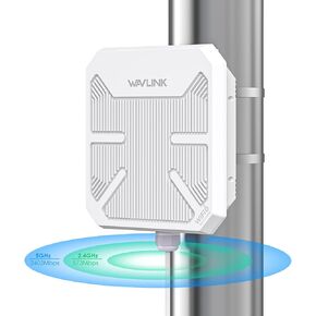 WAVLINK AX3000 WiFi6 Outdoor WiFi Extender, Dual Band WiFi 6 Outdoor Wireless Access Point Weatherproof WiFi Repeater, Router, 802.3at Active POE, Integrated Directional Intennas,Work with Starlink