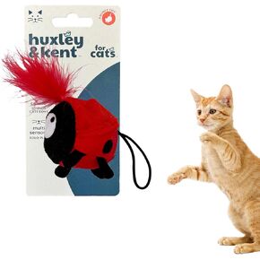 لعبة Cat Huxley & Kent Plush - Ladybug Flinger - Spring Interactive Flinging Strong Catnip and Crinkle Toy Toy - Kittybelles