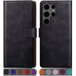 SUANPOT Compatible with Samsung Galaxy S25 Ultra Wallet case with RFID Blocking Credit Card Holder,Flip Book PU Leather Protective Cover Women Men for Samsung S25 Ultra Phone case Purple