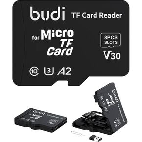 BUDI [Upgrade Model] Multifunctional 9 in1 SD Card Reader Cable and USB 3.0 TF/SD Type-C with OTG Adapter for iPhone Android and Computer Memory Stick Plug and Play