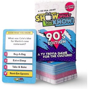 90's TV Edition Trivia Card Game for The Culture, Taboo Style + Charades. Fun Trivia for Adult Game Nights and Family Gatherings