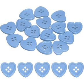 HARFINGTON 40pcs Heart Resin Sewing Button, 23mm 5/8" 4 Hole Sweater Buttons for Clothing Garment Knitting Crafts Decoration, Purple