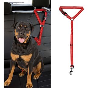 Dog Cat Safety Seather Belt Belt Carrest Headrest Headrest Restable Nylon Fabric قيود الكلاب على مسار أحزمة مقعد السيارة (الأزرق ، بدون بنجي-1PC المرن)