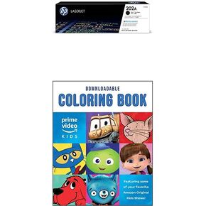 HP 202A | CF500A | Toner Cartridge | Black + Amazon Original Kids Shows Downloadable Coloring Book [PC/Mac Download]