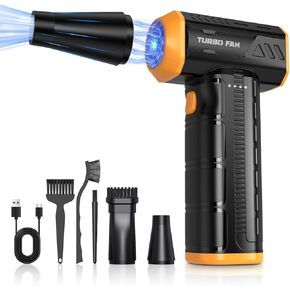 Compressed-air-Duster-Mini-Jet-Blower-Keyboard Cleaner-air Blower 300000 RPM -10000mAH-Replace can of air-car air dusters-Electric pc Duster-Turbo Fan-Cordless Cleaning Kits (Black) in Kuwait