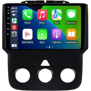 Double Din Android 13 8 Core Car Stereo for Dodge Ram 1500 2500 3500 2013-2018, 2+32GB IPS Screen Radio Player with GPS Navigation Built-in Carplay Android Auto, DSP, Blue-Tooth Head Unit