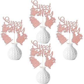 12pcs روز الذهب بيفر حلوة عصي مركزية الطفل ، والحيوانات تحت عنوان ديكورات استحمام الطفل ، القندس ترحيب ديكورات عيد ميلاد الطفل ، استحمام الطفل حديثي الولادة زخارف حفلات حديثي الولادة