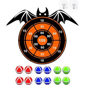 ألعاب ألعاب الحفلات في عيد الهالوين للأطفال ، كبير 26 بوصة BAT BAT DART Game Decorations Menced Party Supplies مع 12 كرة لزجة لهدايا عيد ميلاد الهالوين لمدة 3+ فتيات