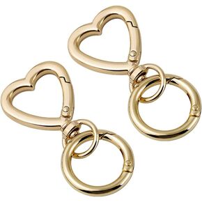 2Pack Metal Debivel Clasps Snap-on keychain حلقة الخطاف الربيعي المقطع المفاجئ خطاف جراد البحر للمفاتيح ، نتائج المجوهرات الحبل (الذهب)