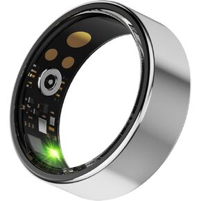 Smart Ring with Charge Box for Women Men Health Ring Sleep Heart Rate Blood Pressure Oxygen Tracking Step Counting Family Care Long Battery Life IP68 Compatible with iOS Android (Black, 14) in Kuwait