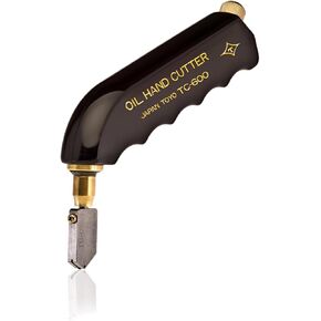 TOYO® TC600SVB Black Handled Pistol Grip Supercutter Glass Cutter Straight Blade | Wide Angle Designed to Cut Thick Glass | TAP Wheel Technology Supercutter | Made in Japan
