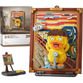 Mini Building Blocks Cute 3D Painting Model Set,Simulation Particle Stereograph Collection Construction Building Bricks Toy,Home Decor,14+(Mona Lisa)