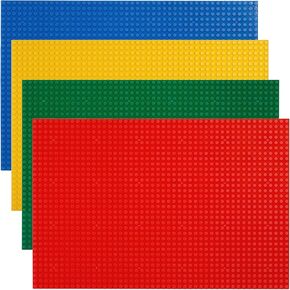 Zenfun 4 Pack Baseplates Building لوحات لبناء الطوب ، 10 '× 15' '/25.5 × 38 سم ، لوحات أساسية للبناء الكلاسيكية متوافقة مع العلامات التجارية الرئيسية من الطوب ، والأزرق الأحمر باللونين الأحمر الأزرق.
