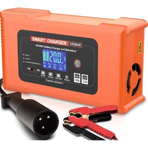 20 Amp Smart Car Battery Charger, 12V 24V Portable Trickle Charger Automotive Battery Maintainer Repair Lithium, LiFePO4, Lead-Acid(AGM/Gel/SLA..) for EV, Car, Truck, Boat, Motorcycle, Lawn Mower