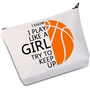 JXGZSO Basketball Player Gifts Basketball Stuff for G I Know I Play Like A G Try to Keep Up Cosmetic Bag (I Know I Play BAG)