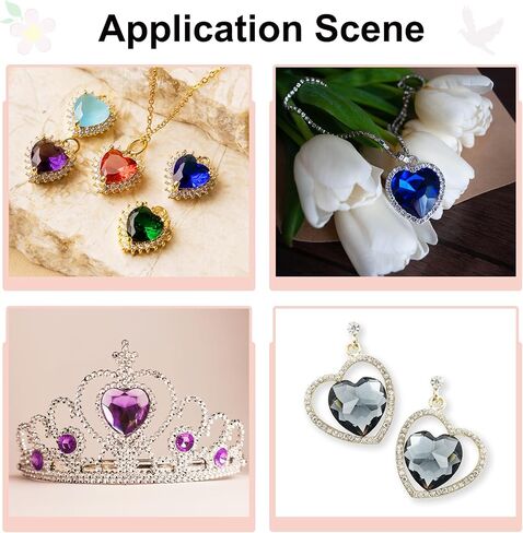 MECCANIXITY 50Pcs Heart Rhinestones, 10mm Pointed Back Heart Glass Rhinestone Gems Crystal for Jewelry Making Costume DIY Crafts, Champagne in Saudi Arabia