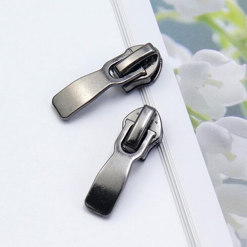 Savagrow 40Pcs Zipper Pulls #5 Metal Zipper Slider Jeans Deep Gray Zipper Pulls Handmade Purse Zipper Hand Pulls in Saudi Arabia