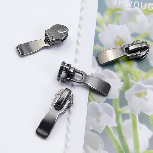 Savagrow 40Pcs Zipper Pulls #5 Metal Zipper Slider Jeans Deep Gray Zipper Pulls Handmade Purse Zipper Hand Pulls in Saudi Arabia