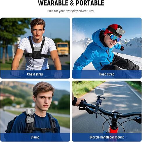NEEWER 50 in 1 Action Camera Accessory Kit Compatible with GoPro Hero 12 11 10 9 DJI OSMO 4 3 2 Insta360 X3 X2 GO 3 SJCAM DBPOWER AKASO VicTsing APEMAN WiMiUS QUMOX Lightdow Campark Sony Sports DV in Saudi Arabia