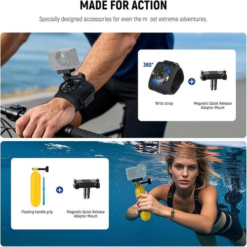 NEEWER 50 in 1 Action Camera Accessory Kit Compatible with GoPro Hero 12 11 10 9 DJI OSMO 4 3 2 Insta360 X3 X2 GO 3 SJCAM DBPOWER AKASO VicTsing APEMAN WiMiUS QUMOX Lightdow Campark Sony Sports DV in Saudi Arabia