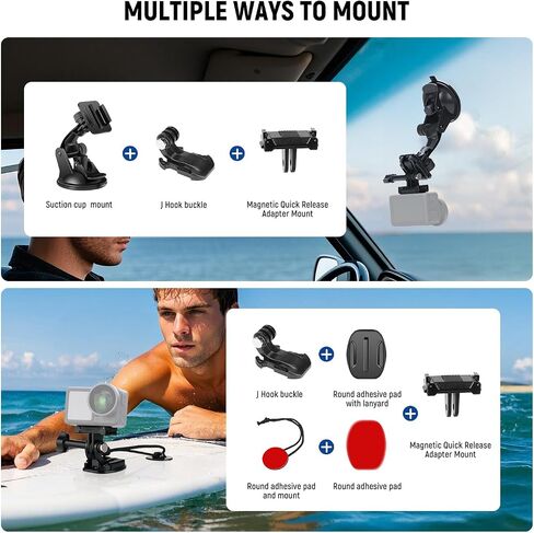 NEEWER 50 in 1 Action Camera Accessory Kit Compatible with GoPro Hero 12 11 10 9 DJI OSMO 4 3 2 Insta360 X3 X2 GO 3 SJCAM DBPOWER AKASO VicTsing APEMAN WiMiUS QUMOX Lightdow Campark Sony Sports DV in Saudi Arabia