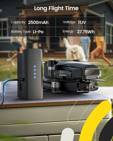 طائرات بدون طيار من Holy Stone HS600 ذات محورين مع كاميرا 4K EIS للبالغين، معرف عن بعد متكامل، بطاريتين مدة طيران 56 دقيقة، نقل نطاق 10000 قدم، طائرة بدون طيار GPS مع محركات بدون فرش، 4K/30FPS in Kuwait