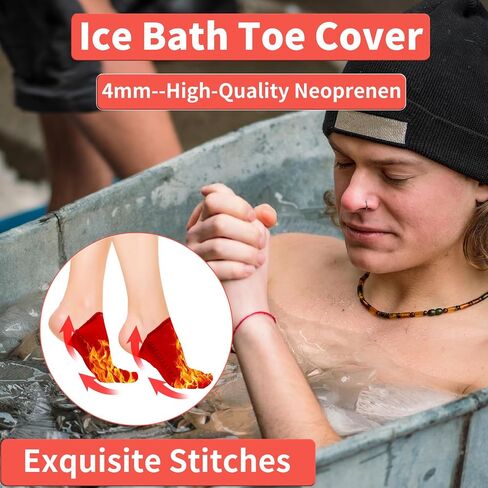 2 Pairs Ice Bath Toe Socks, Cold Plunge Toe Covers, Ice Bath Toe Booties Cold Plunge Toe Booties,Cold Plunge Tub Accessories, Reusable Neoprene Toe Warmers for Ice Baths and Cold Plunge at Home(P9.3) in Saudi Arabia