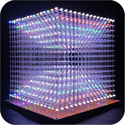 3D Led Cube Light Electronics Kit with LED 16x16x16 Electronic Learning Toy for Children and Teenagers Learning Activities Suit (3D16MINI-MULTI-KIT) in Saudi Arabia