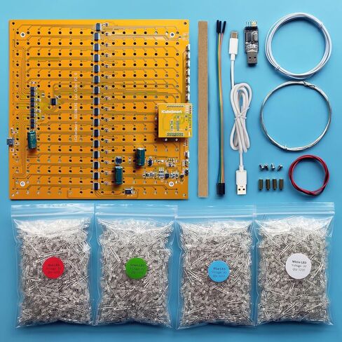 3D Led Cube Light Electronics Kit with LED 16x16x16 Electronic Learning Toy for Children and Teenagers Learning Activities Suit (3D16MINI-MULTI-KIT) in Saudi Arabia