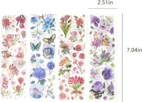 360pcs رجعية الفراشة كتيب زهرة ملصق مواد ، شارات زخرفية زهرية جميلة ، لمستلزمات سجل القصاصات Junk Journal Journal Diy Craft Daily Planner in Saudi Arabia