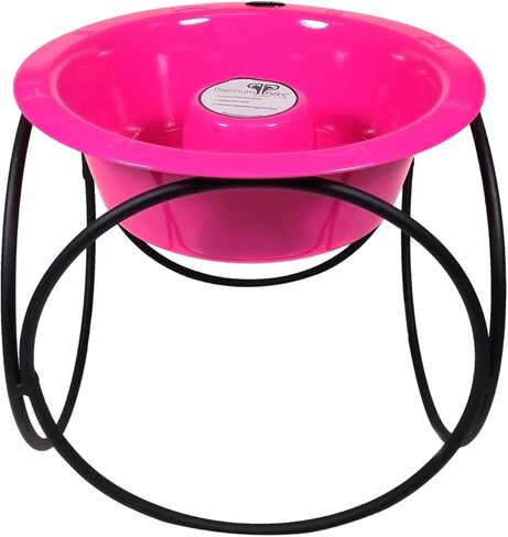 Platinum Pets Slow Eating Single Olympic Diner Feeder with Stainless Steel Dog Bowl, Silver Vein, Large in Saudi Arabia