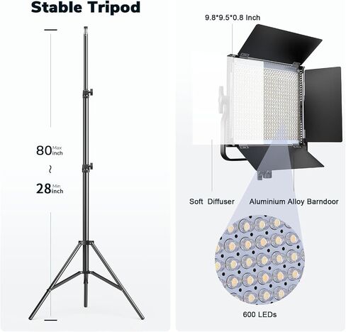 Pixel K80 Photography Lighting with APP Control, 2600K-10000K CRI 97+ RGB Led Video Light Panel, 9 Applicable Scenes Lighting for Studio/Gaming/Streaming/YouTube/Videography/Film/Video Recording in Saudi Arabia