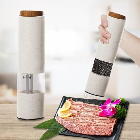Electric Salt and Pepper Grinder,Automatic Salt and Pepper Grinder Pepper Grinder Set with Charging Base and White LED Light,Adjustable Coarseness,USB Rechargeable,Black in Saudi Arabia