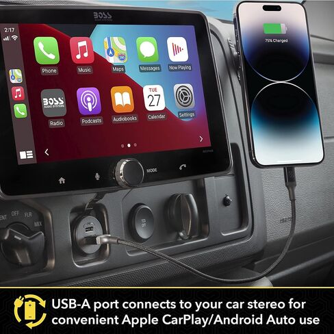 Scosche CPDACCKO Dash Mount Extension with 3 ft Cable, 12V Car Charger with Type-C Port Compatible with Apple CarPlay/Android Auto with USB-C to USB-A Adapter, Power Socket for Car, Truck, Boat in Kuwait