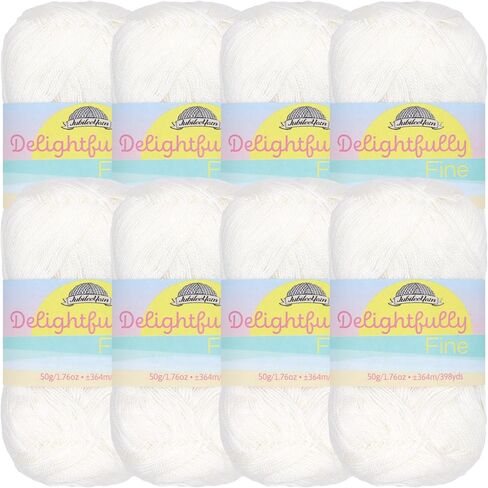 Jubileeyarn خيوط رائعة - 50g/skein الدانتيل الخيزران - Frost White - 8 skeins in Saudi Arabia