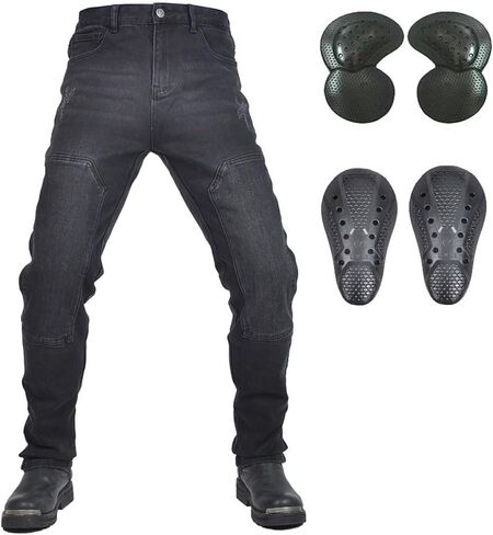 ​Men's Motorcycle Riding Pants Denim Jeans Protect Pads Equipment with Knee and Hip Armor Pads Detachable CE2 Armor Pads in Saudi Arabia