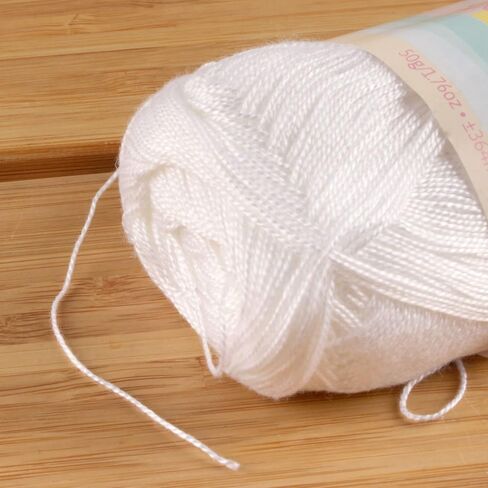 Jubileeyarn خيوط رائعة - 50g/skein الدانتيل الخيزران - Frost White - 8 skeins in Saudi Arabia