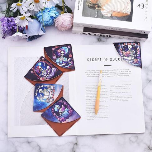 LPaikin 5PCS Fourth Wing Dragon Corner Bookmarks for Men Women, PU Leather Book Accessories for Dragon Book Lovers, Perfect Bookworm Gifts for Adults Kids Birthday in Kuwait