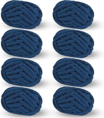 Duck Yellow Chunky & Bulky Yarn for Hand Knitting/Crocheting, Chunky Knit Chenille, Extra Chunky Thick Jumbo Bulk - Chunky Blanket Yarn, 8 Pack (27 yds, 8 oz Each Skein) in Saudi Arabia