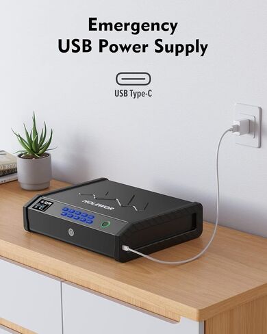 Gun Safe, Biometric Safes for Pistols with LCD Display of Time Battery, Fingerprint Quick Access Handgun Safe Pistol Bedside, Nightstand, Car, 2 Capacity in Saudi Arabia