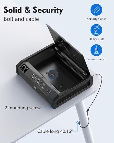 Gun Safe, Biometric Safes for Pistols with LCD Display of Time Battery, Fingerprint Quick Access Handgun Safe Pistol Bedside, Nightstand, Car, 2 Capacity in Saudi Arabia
