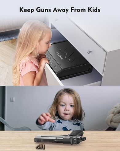 Gun Safe, Biometric Safes for Pistols with LCD Display of Time Battery, Fingerprint Quick Access Handgun Safe Pistol Bedside, Nightstand, Car, 2 Capacity in Saudi Arabia