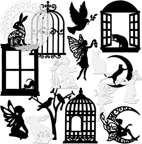 4 Packs Vintage Scrapbook Cutout Doily Paper Window Frame Decorative Paper Camera Film Deco Paper for Card Making DIY Photo Album Notebook Scrapbooking Handmade Arts and Crafts (Silence) in Kuwait