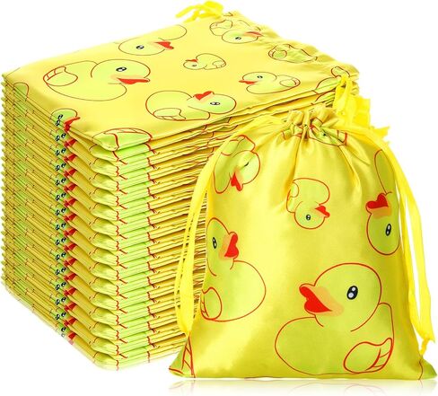 Wesnoy 24 PCS أكياس هدايا بطة صفراء مع الرباط 7 × 9 بوصات البط بطة طيبة جيدة. in Kuwait