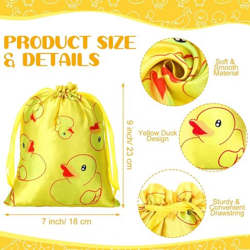 Wesnoy 24 PCS أكياس هدايا بطة صفراء مع الرباط 7 × 9 بوصات البط بطة طيبة جيدة. in Kuwait